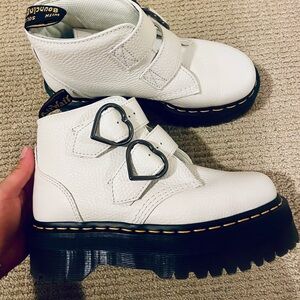 Doc Marten heart buckle platform boots